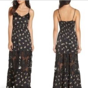 Lenon Black Floral Maxi Dress Size XS